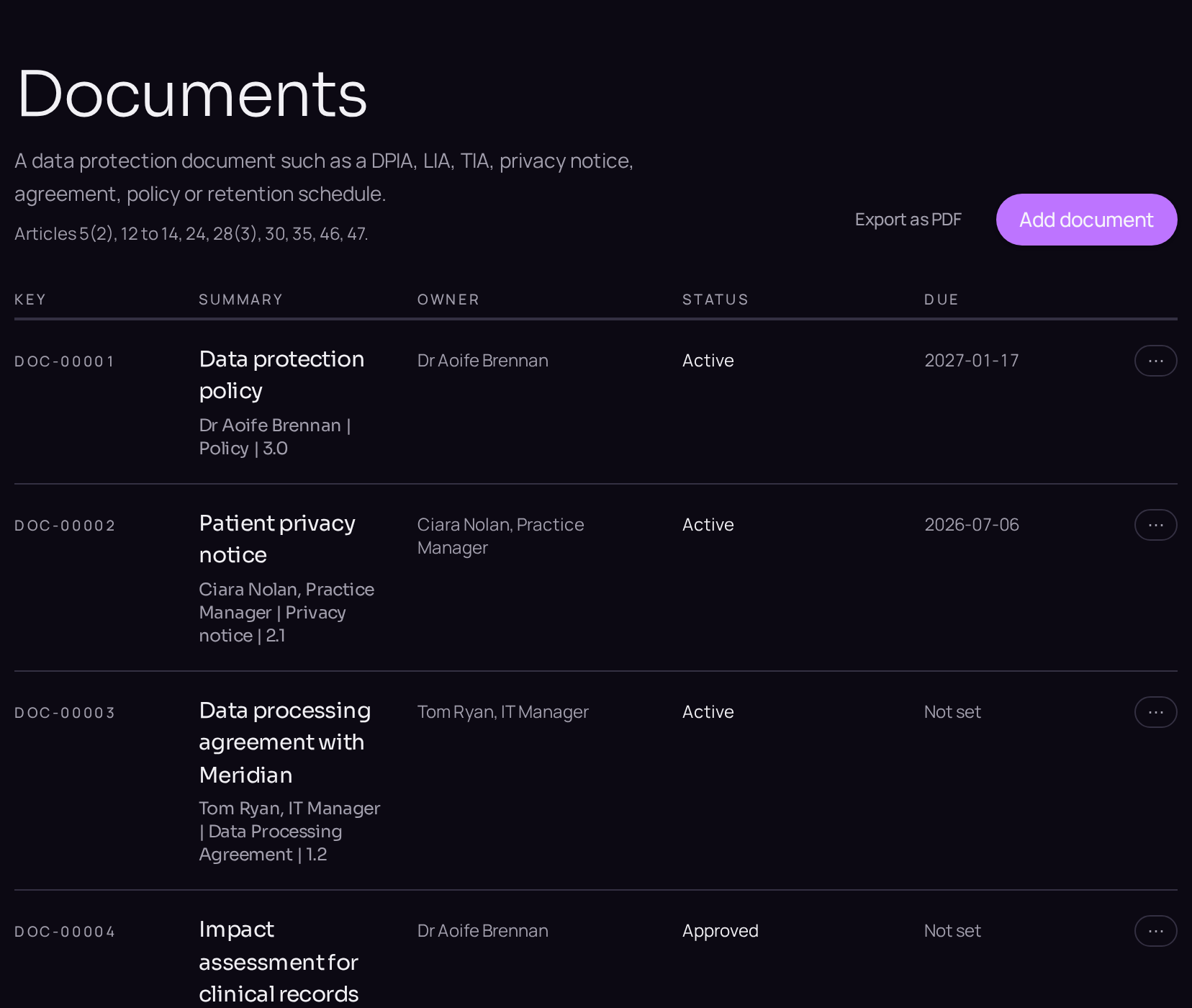 The documents register.